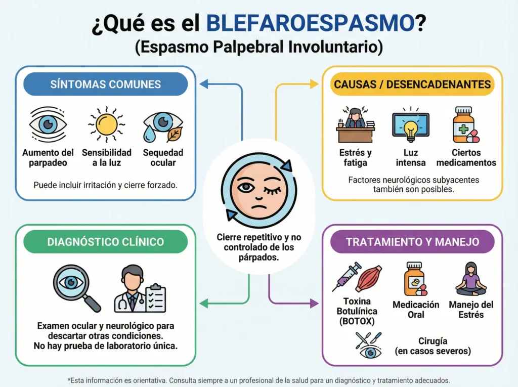 Blepharospasm: causes, symptoms and effective treatments 1 infographic blepharospasm